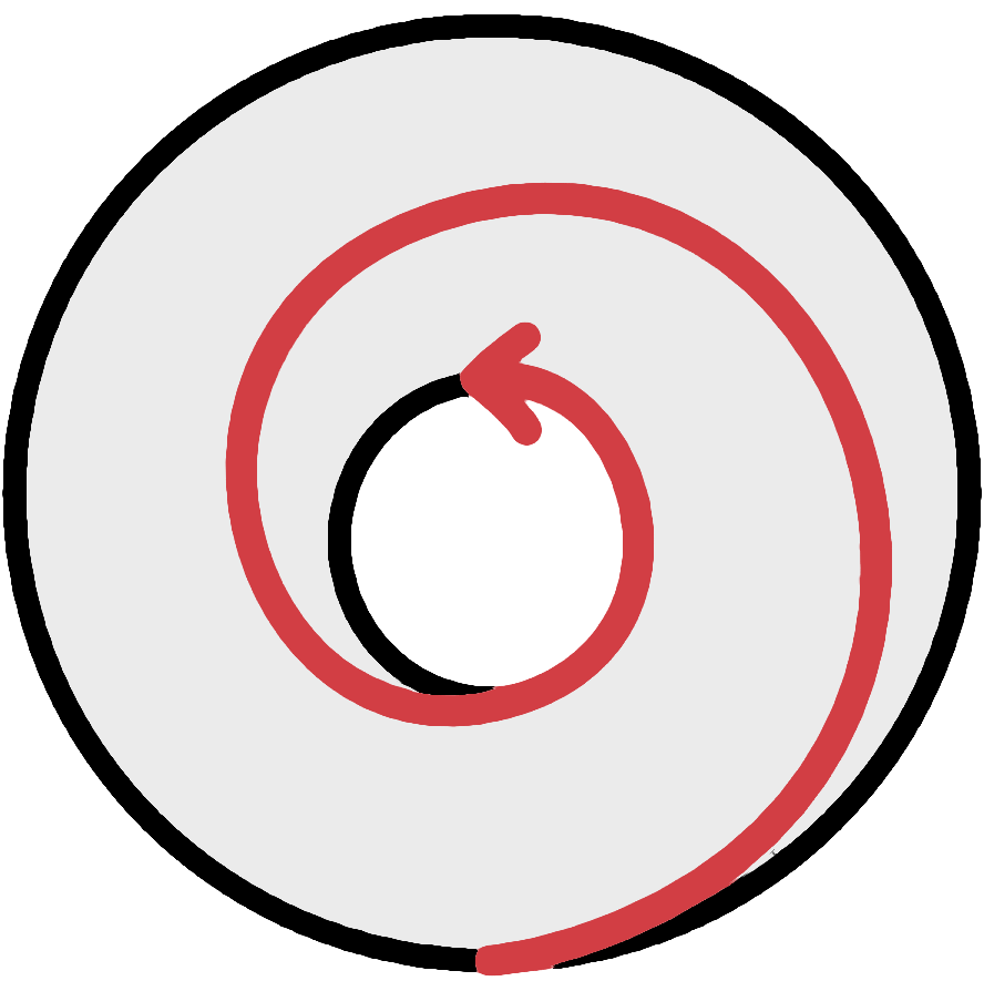 Counter-clockwise spiral